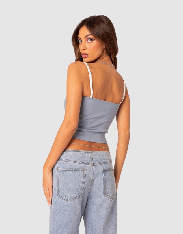 EDIKTED - Yang Contrast Strap Tank Top