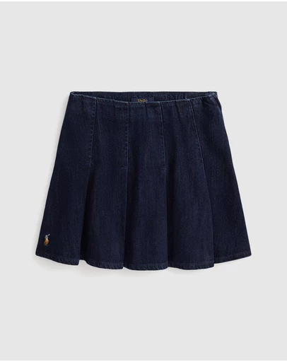 Polo Ralph Lauren - Pleated Cotton Denim Skirt - ICONIC EXCLUSIVE - Teens