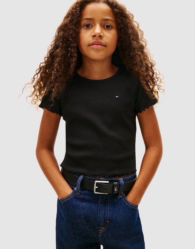Tommy Hilfiger - Ruffle Ribbed Top - Teens