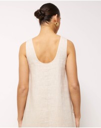 AERE - Maya Linen Relaxed Midi Dress