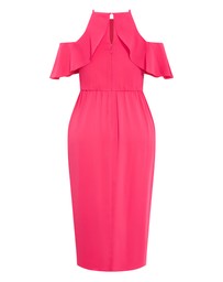 City Chic - Love Siren Ruffle Shoulder Dress