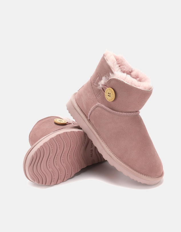 AusWooli Ugg Boots - Cabarita Sheepskin Chic Short Button Boots