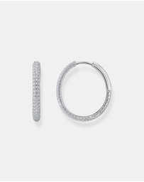 THOMAS SABO - Large thin hoop earrings with white zirconia