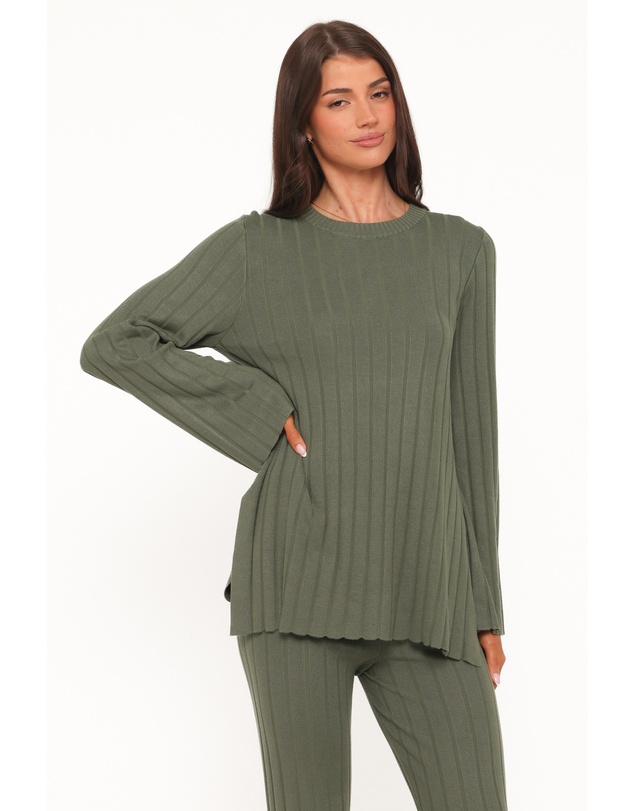 Petal & Pup - Silvie Long Sleeve Knitted Set - Olive