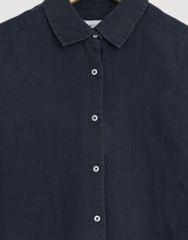 Revibe - Repaired Assembly Label Linen Long Sleeve Shirt