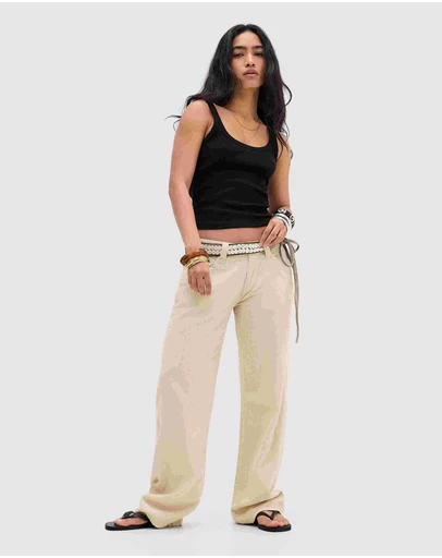 BDG By Urban Outfitters - Kayla Lowrider Linen Trousers