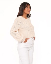 Petal & Pup - Annika Puff Sleeve Cardigan - Cream