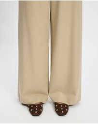 AERE - Studded Suede Ballet Flats