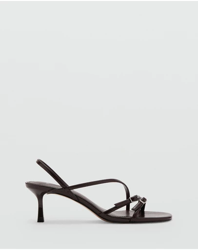M.N.G - Kitten Heel Sandals with Straps
