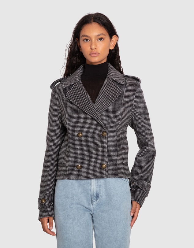 Belle & Bloom - Better Off Military Peacoat - Black/White