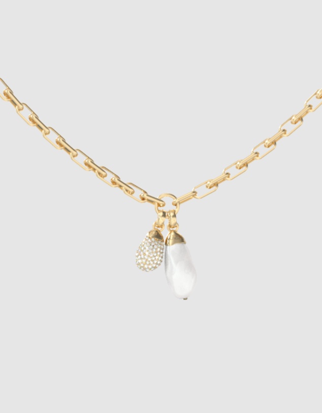 GUESS - GUESS Gold-Tone Ladies Pearly Charm Necklace