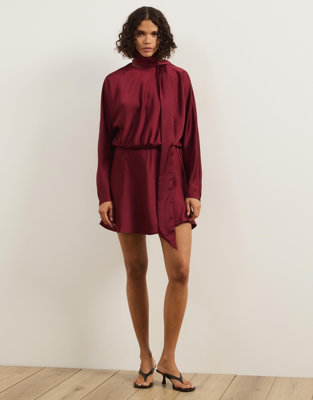 Atmos&Here - Dani Scarf Satin Mini Dress