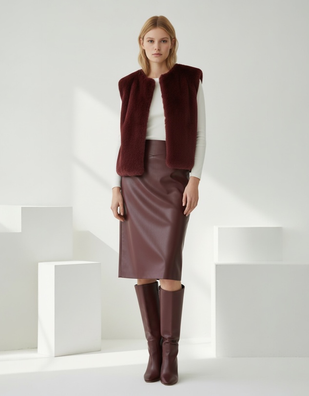 Mossée - Emma Leather Pencil Skirt