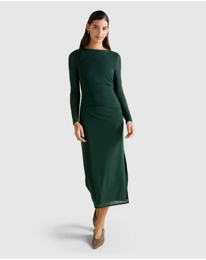 Forever New - Ally Long Sleeves Mesh Midi Dress