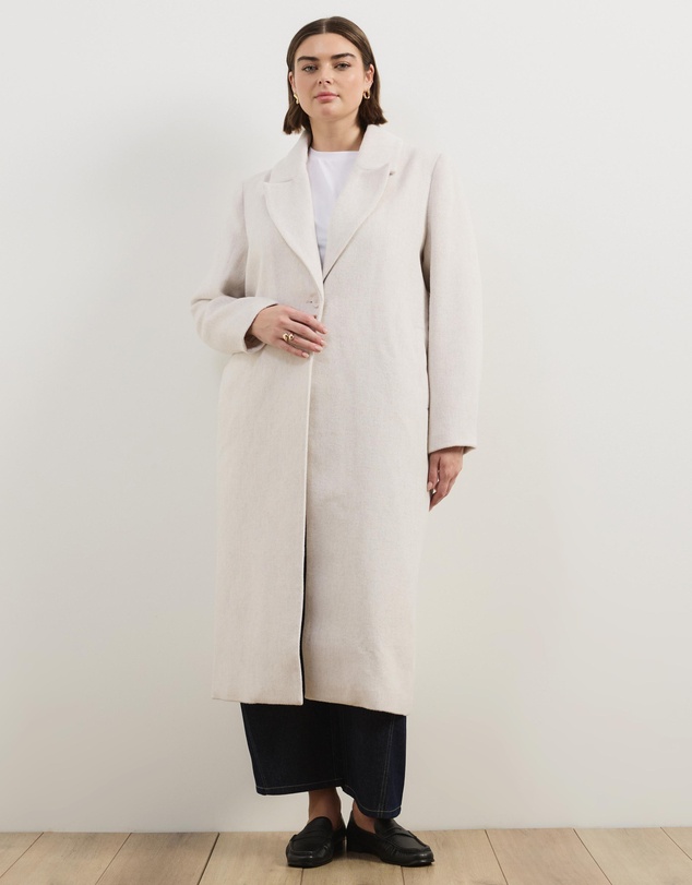 Atmos&Here Curvy - Ally Wool Blend Longline Coat