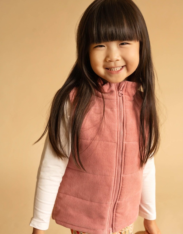 Fox & Finch - Wild Garden Quilted Zip Up Vest - Kids