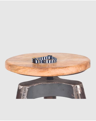 Mog & Bone - Cat Collar - Navy Hamptons Stripe Print