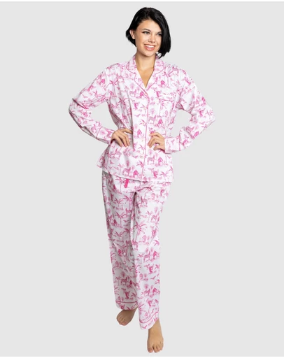 Sant And Abel - Women's Skydog Pink Long PJ Set