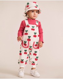 Huxbaby - Very Cherry Sherpa Overalls - Babies-Kids