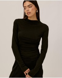 Tussah - Lana Jersey Gathered Long Sleeve Top