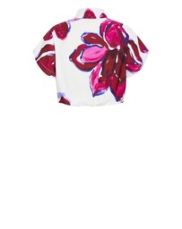 City Chic - Plus Size Holiday Bloom Print Shirt - white