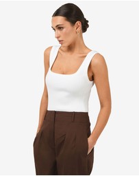 Forcast - Ella Square Neck Rib Knit