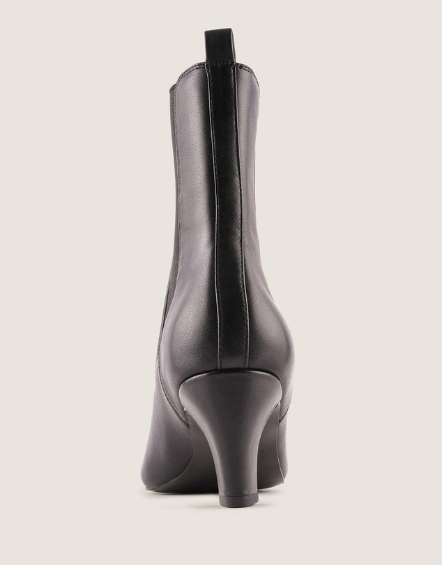 Shelly Shen - Fame Heel Ankle Boots Black Leather