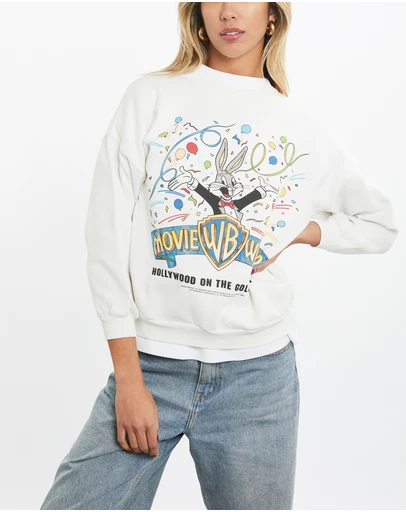 Vintage by The Real Deal - Pre Loved - 1992 Looney Tunes Movie World 'Gold Coast' Sweatshirt