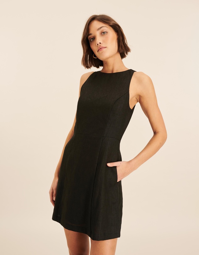 AERE - Harlow Linen A Line Mini Dress