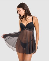 Bras N Things - Bethany Essentials Push Up Babydoll - Black