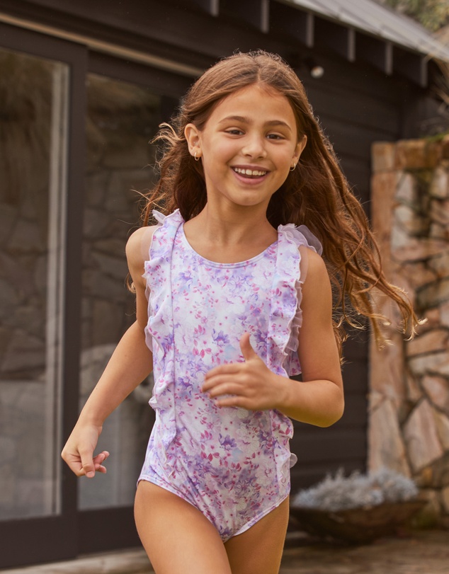 Aqua Blu Kids - Cherry Blossom Frill One Piece - Kids