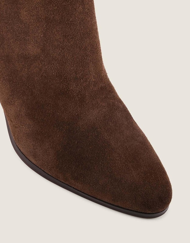 Shelly Shen - Leighton Heel Long Boots Brown Suede