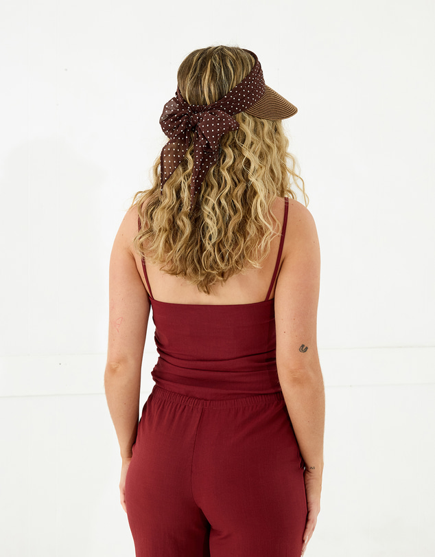 Morgan & Taylor - Bridie Braided Straw Visor in Brown