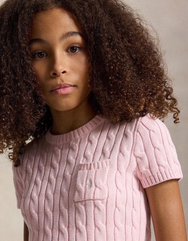 Polo Ralph Lauren - Cable-Knit Cotton Short-Sleeve Sweater - Babies-Teens