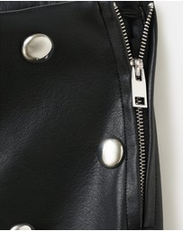 M.N.G - Studded Faux-Leather Skirt