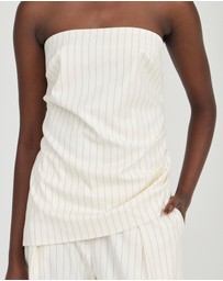 Third Form - Obscura Pinstripe Strapless Top