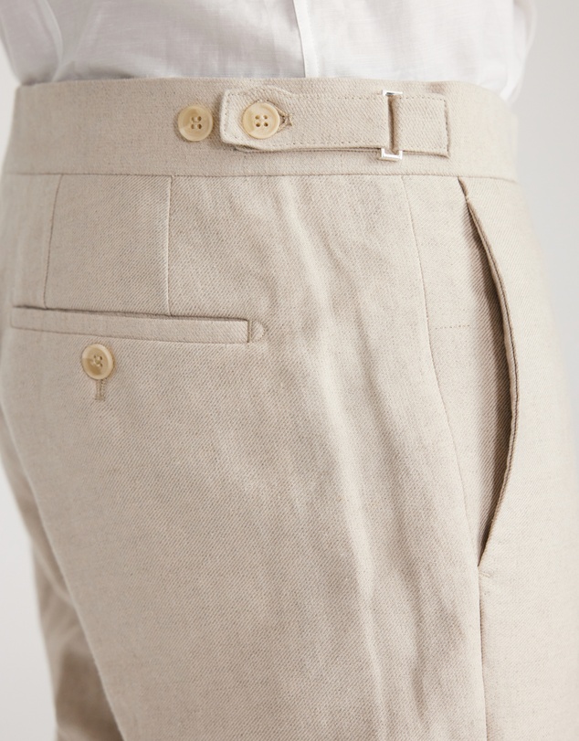 Calibre - Linen Cotton Twill Suit Pants Natural