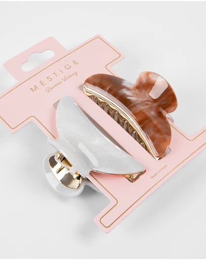 Mestige - Seashell Acetate Claw Hair Clip - 2 Pack
