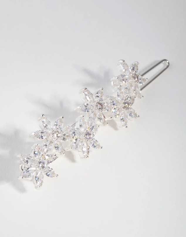Lovisa - Silver Cubic Zirconia Flower Clip