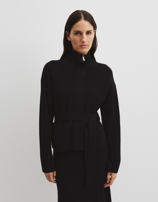 Country Road - Australian Cotton Blend Belted Knit Jacket