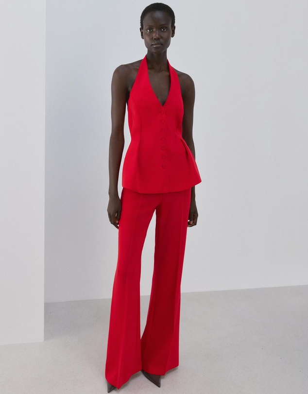 M.N.G - Peplum Top With Halter Neck