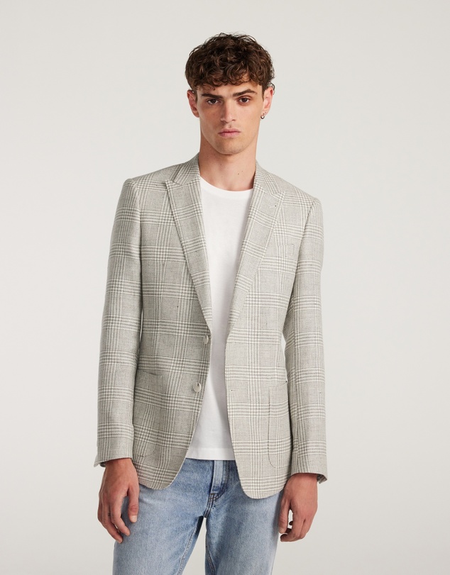 Calibre - Wool Linen Check Blazer