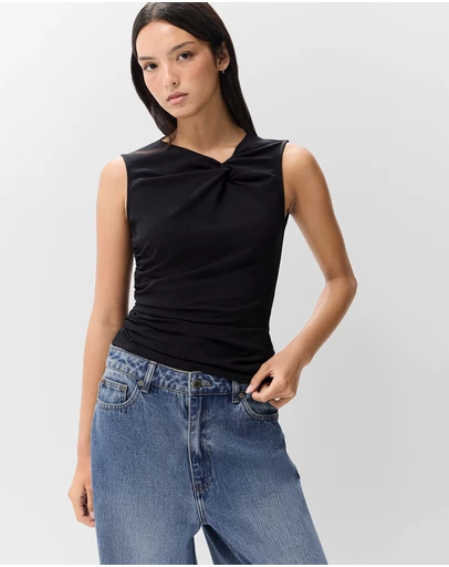 UNISON - Knot Detail Sleeveless Tee