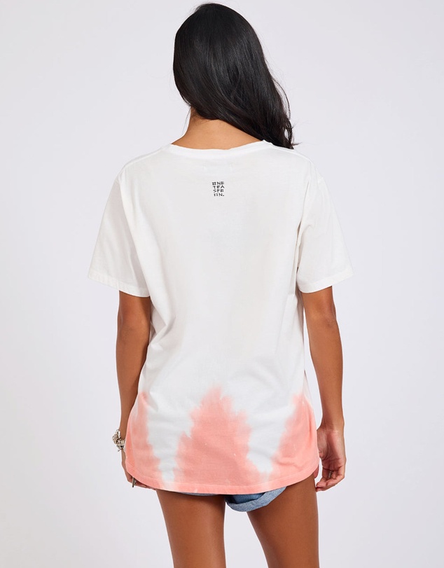 ONE TEASPOON - Love Dip Dye Boyfriend Tee - White