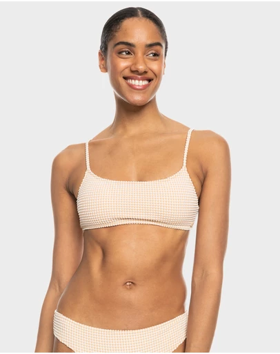 Roxy - Gingham Bralette Bikini Top For Women