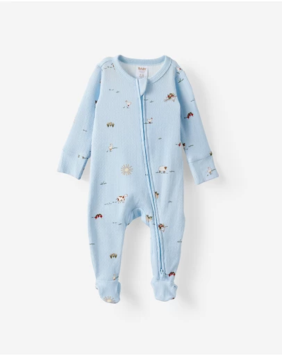 Cotton On Kids - Littlie Organic Long Sleeve Zip Romper