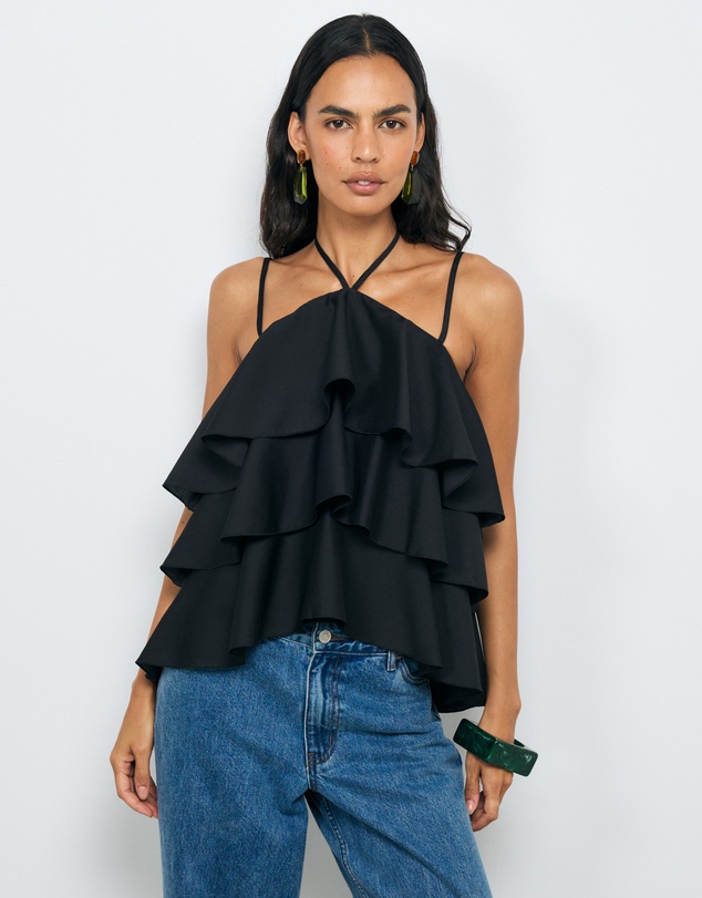 AERE - Giselle Tiered Halter Top
