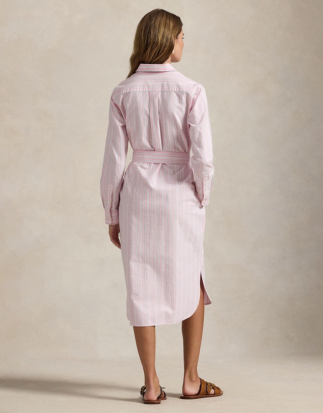 Polo Ralph Lauren - Striped Cotton Oxford Belted Shirtdress - The ICONIC Exclusive