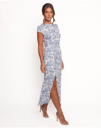 Petal & Pup - Lisbeth Midi Dress - Blue Floral