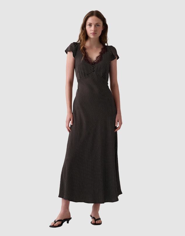 GAP - SS Lace V-Neck Slip Maxi Dress